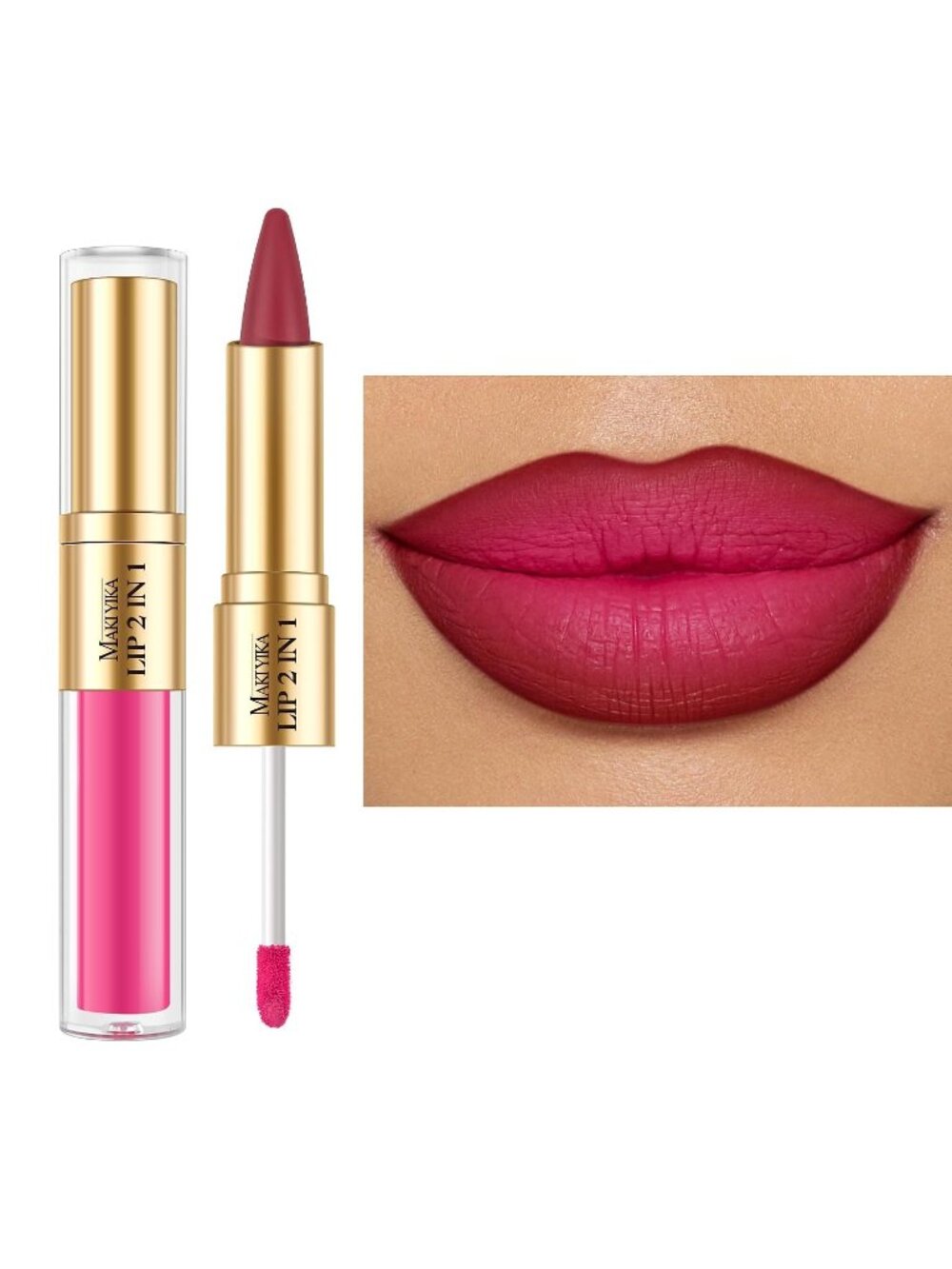 Women's LGA09 2-in-1 Long Lasting Ombre Lips Double-Ended Matte Liquid Lipstick